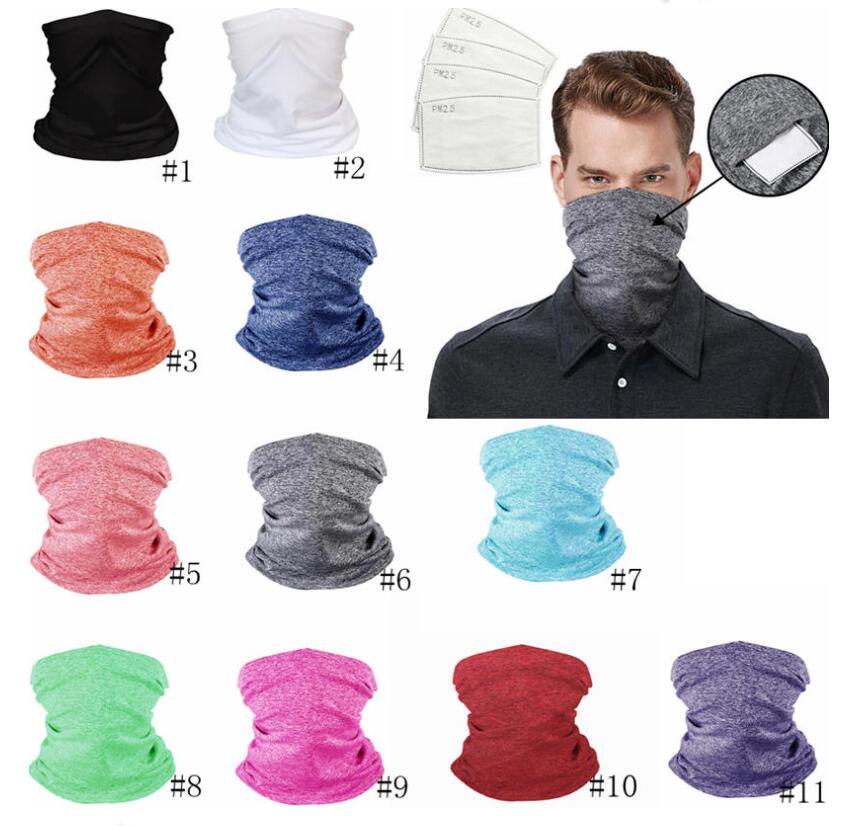 

Face Masks Bandanas With PM 2.5 Filter Designer Mask Outdoor Head Scarves Neck Wrap Gaiter Cycling Face Mask Seamless Magic Scarf LSK248