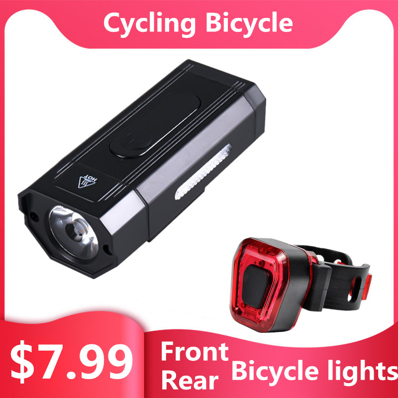 

LED Bike Super Bright Light Headlight Bicycle Handlebar Front Lamp Rode Cycling USB Rechargeable Safety Tail Light