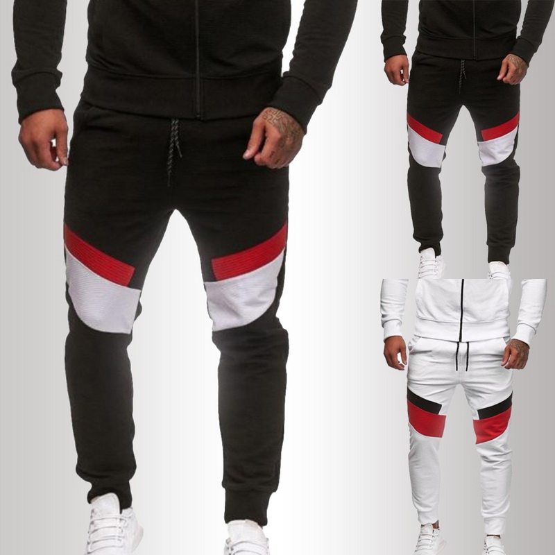 

2020 Men Jogger Patchwork Gyms Pants Men Fitness Bodybuilding Gyms Pants Runners Clothing Sweatpants Trousers Hombre, Black