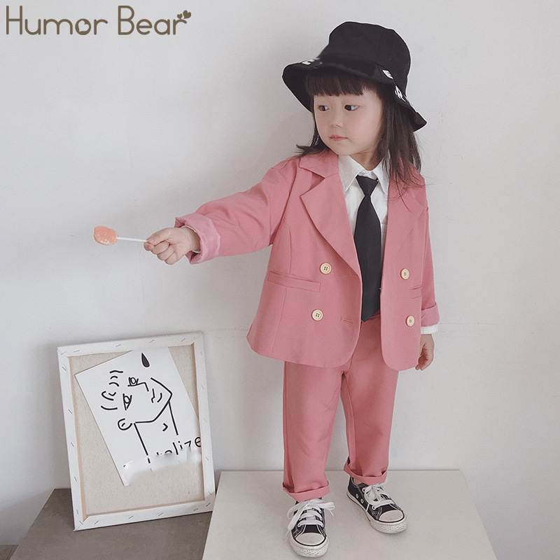

Humor Bear Autumn Kids Clothes Sets Spring Toddler Girls Clothes Baby Girl Outfit Long Sleeve Cotton Children Kids Casual Suit, Pink