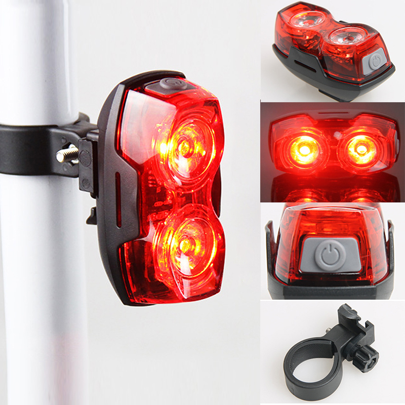 

1pc New Safety Warning Headlight Led Bicycle Taillight Waterproof Cycling Light Mountain Road Bike Rear Saddle Lamp 3 Models