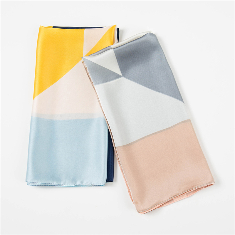 

Small Scarves Ladies Wild Stewardess Professional Scarves Simple Irregular Grid Wristband Small Square 53x53cm, Style 2