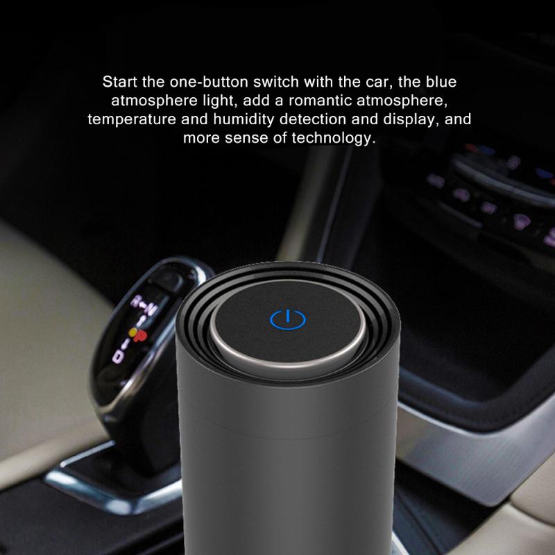 

Air Cleaner Clean Freshener Air Purifier Fresh Anion Car Temperature Humidity Display for Car Home Office Mute Design