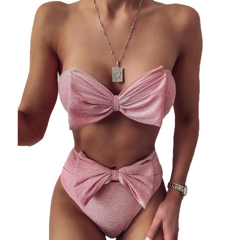 

Sexy Bikinis Women Bow Knot Bikinis Set Swimsuit Push Up Swimwear Brazilian Biquinis Bathing Suit Female Beachwear Swim Summer, Pink