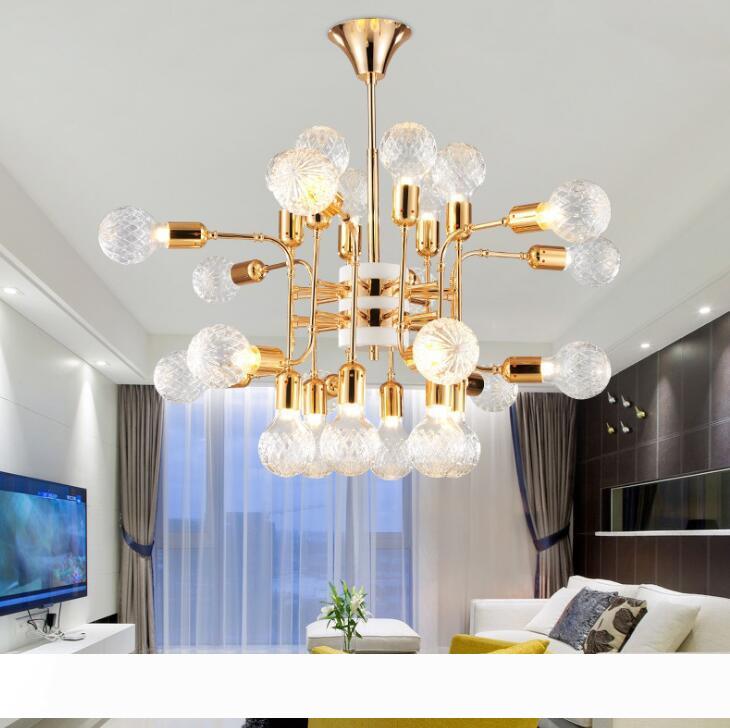 

Nordic personality glass ball living room dining room chandelier post-modern simple creative model room cafe lamps and lanterns