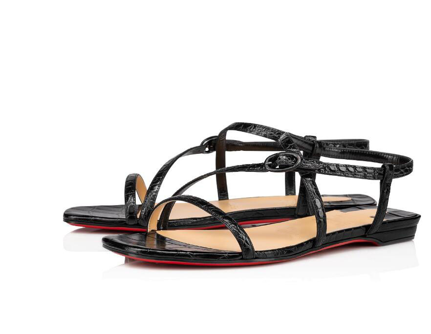 

Perfect Quality Ladies Red bottom Studded red gladiator women strappy heels Stiletto Summer flat sandal Shoes ankle slender leather strap