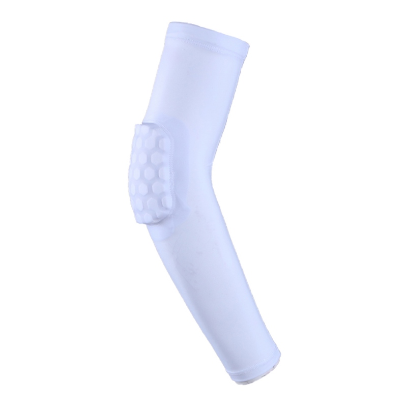 

Basketball Elbow Brace Pads Arm Sleeve Compression Anti-slip Breathable Safety-Sport Elbow Pad Brace Protector, White