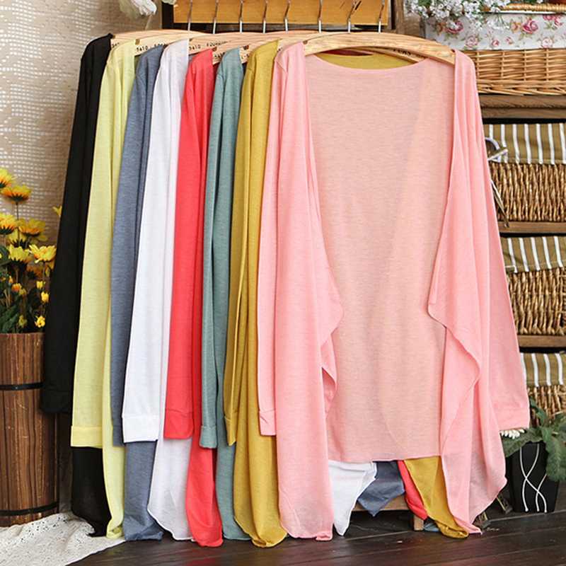 

Sun Protection Clothing Tops Summer Women Thin Cardigan Blouse camisetas mujer Shirts for Casual Beach Loose blusas femininas, Black