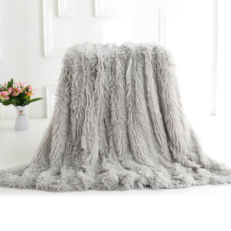 

Portable Soft Blanket Long Fur Throw Blanket Super Soft Warm Cozy Plush Fluffy Decorative Big for Couch Bed Chair
