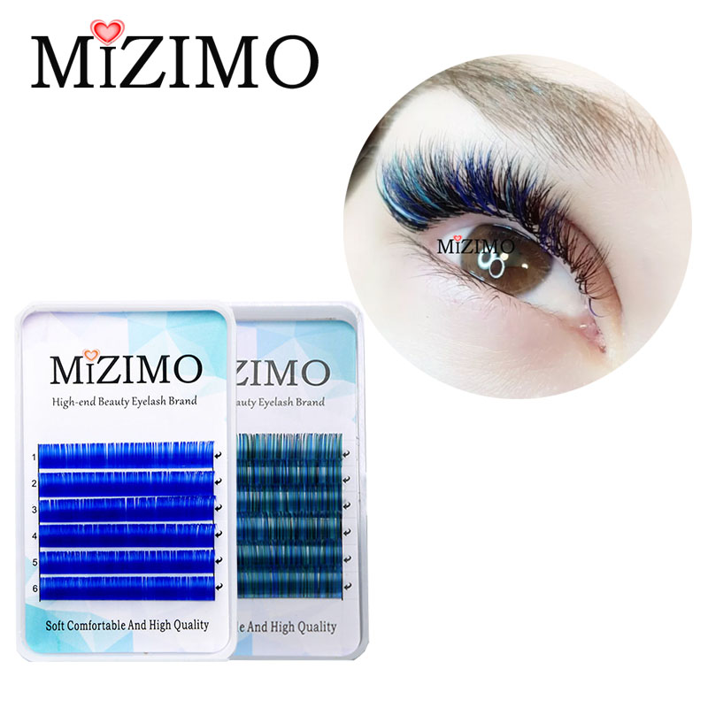 

Free shipping new color grafting eyelashes 0.07/0.1mm 8-17mm gemstone blue natural soft personality quality eyelash extension