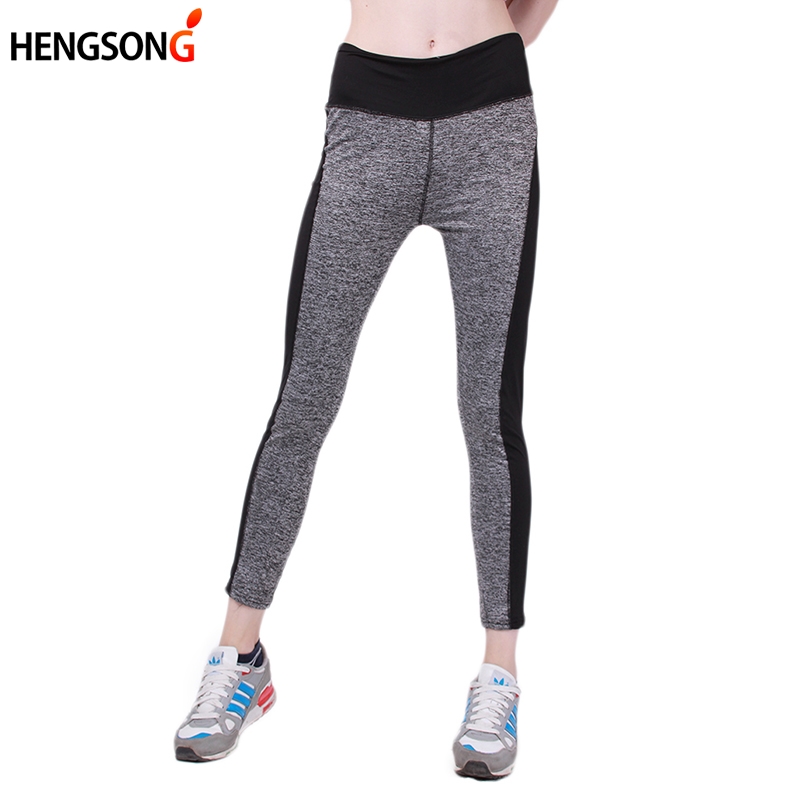 

HENGSONG 2020 New Women Fitness Athletic Push-up Pants Elastic Running Tights Leggings Girls Patchwork Sportwear Trousers Female, As pic