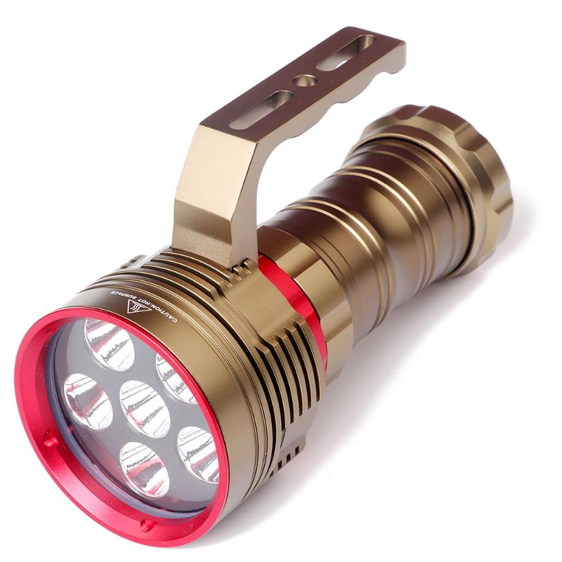 

Hot Sale 6000 Lumens 6 PCS XML L2 IP68 Portable 18650 Aluminum Scuba Diving LED With Handle