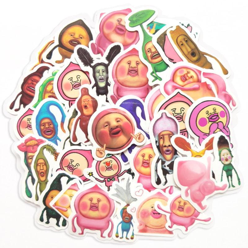 

40 PCS Mixed Car Stickers Pink Peachs For Skateboard Laptop Fridge Helmet Pad Bicycle Bike Motorcycle PS4 Notebook Guitar PVC Decal, Multi colors