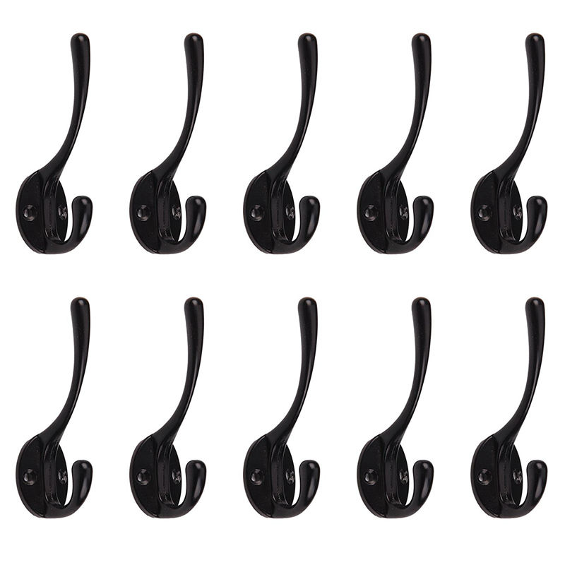 

Double Coat Hook 10 pcs Classic Antique Industrial Style Iron Hanger
