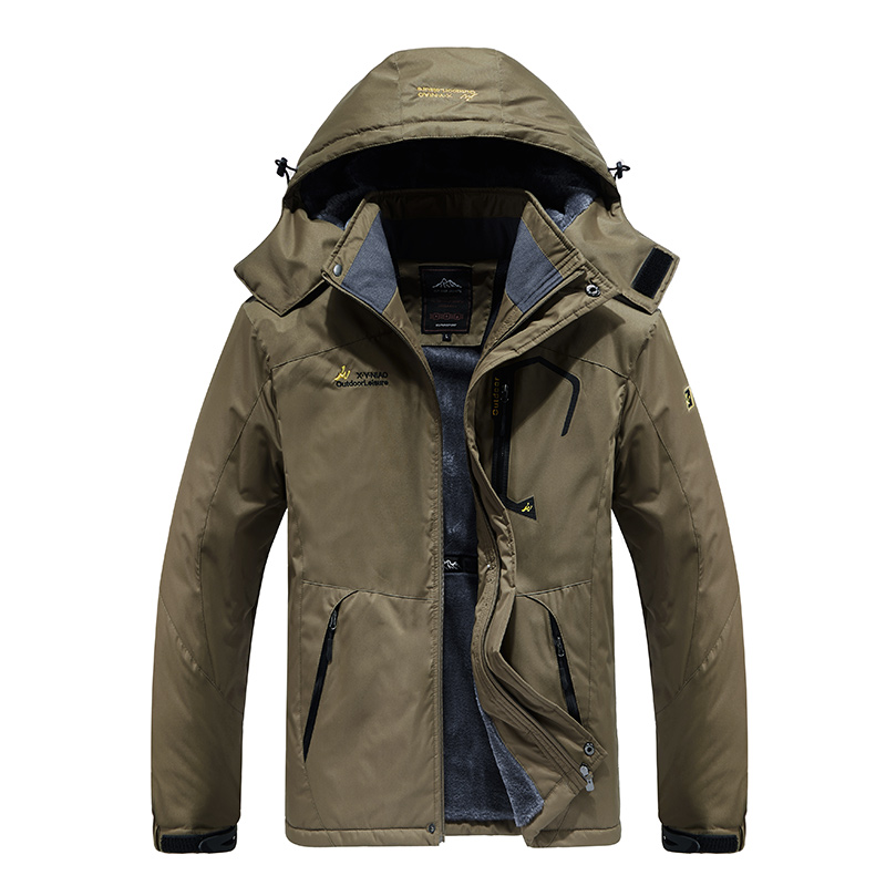 

150kg Can Wear Hiking Jackets Men 7XL 8XL Thicken Windbreaker Winter Warm Outdoors Jackets Fleece Lining Climbing Camping Coats, Black