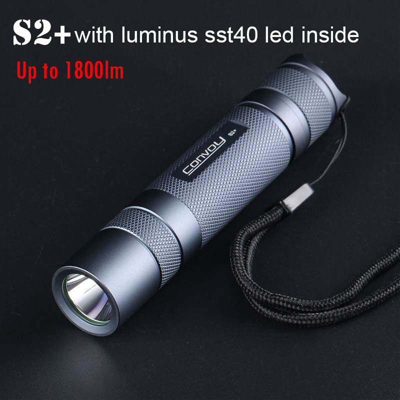 

Convoy S2+ with Luminus SST40 LED Lanterna 1800lm Torch 18650 Flash Light Camping Fishing Hiking Work Light Zaklamp