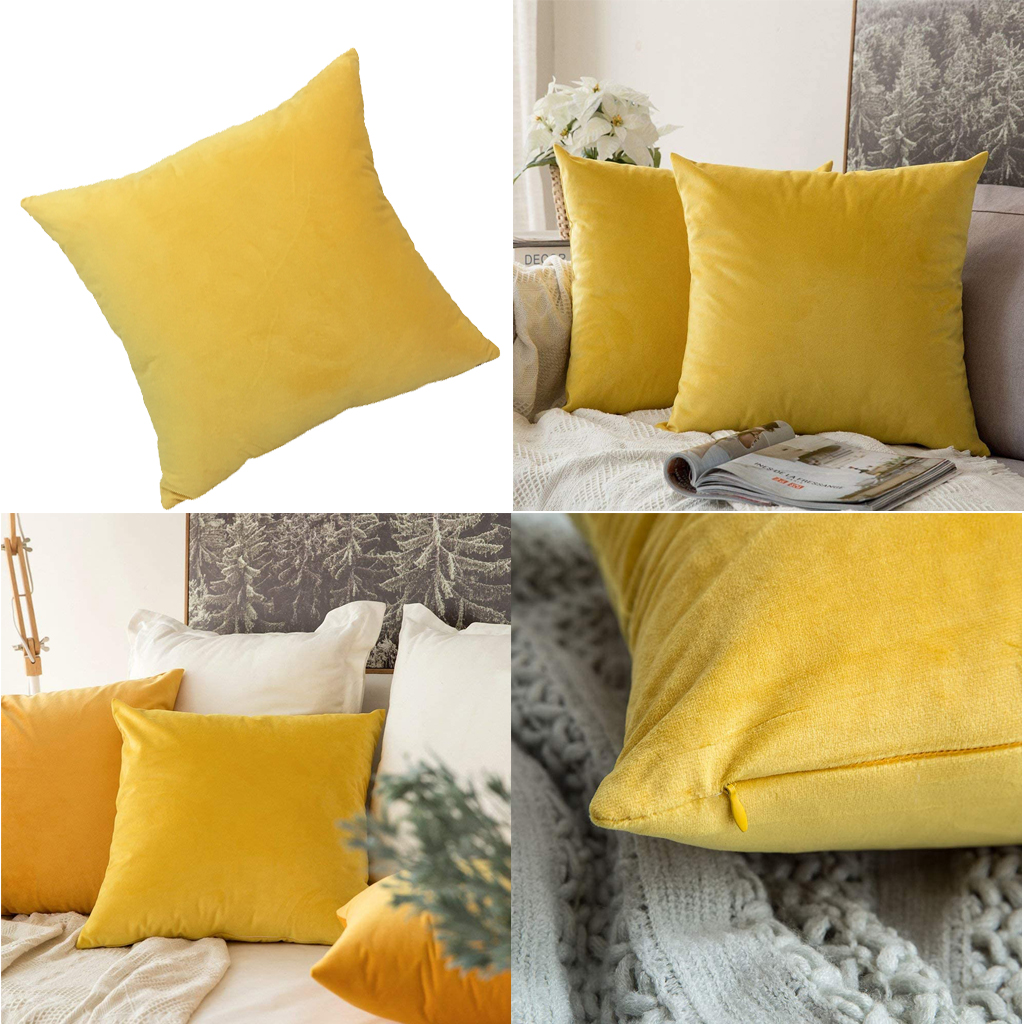 

12x12 Inches Soft Square Velvet Throw Pillowcase Cushion Cover Home Sofa Decor