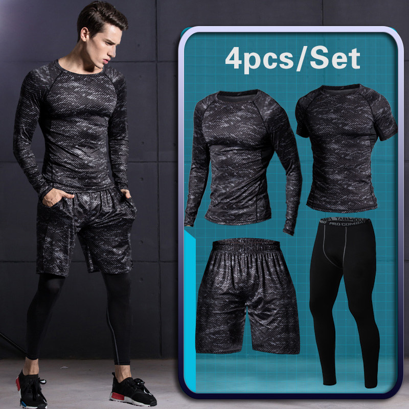 

4 Pcs Men's Running Track Suits Gym Sportswear Male Tracksuit Men Outdoor Jogging Sport Suits Casual Sportswear Outdoors Suit, 1 pcs pants
