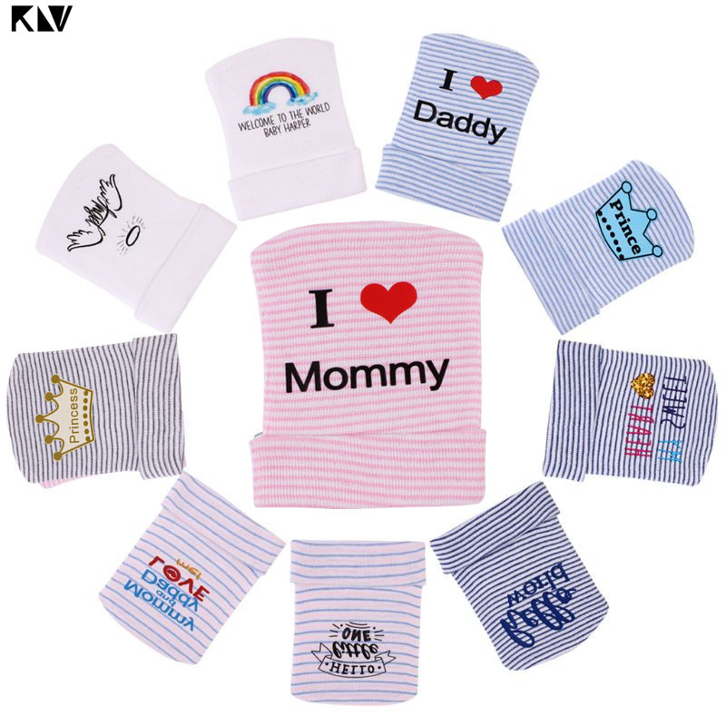 

2020 New Warm Cotton Baby Hat Toddler Striped Caps Newborn Bow Beanies Soft Baby Girls Hats Boys Bonnet For 0-3M Hat