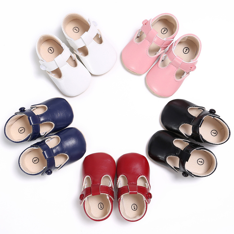 

Baby Shoes candy colours Casual Princess Girls Baby Kids PU Leather Solid Infant Toddler Cute Ballet Shoes -18M, Black