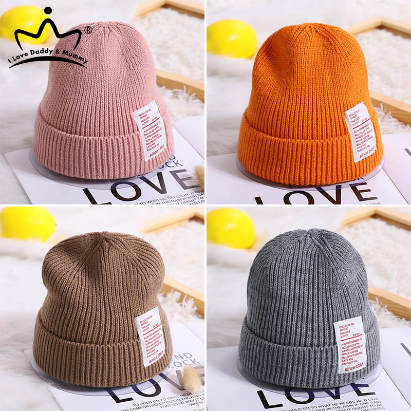 

Baby Beanie Solid Color Sof Knitted Hats For Kids Cap Winter Warm Baby Boy Girl Warm Hat, Black