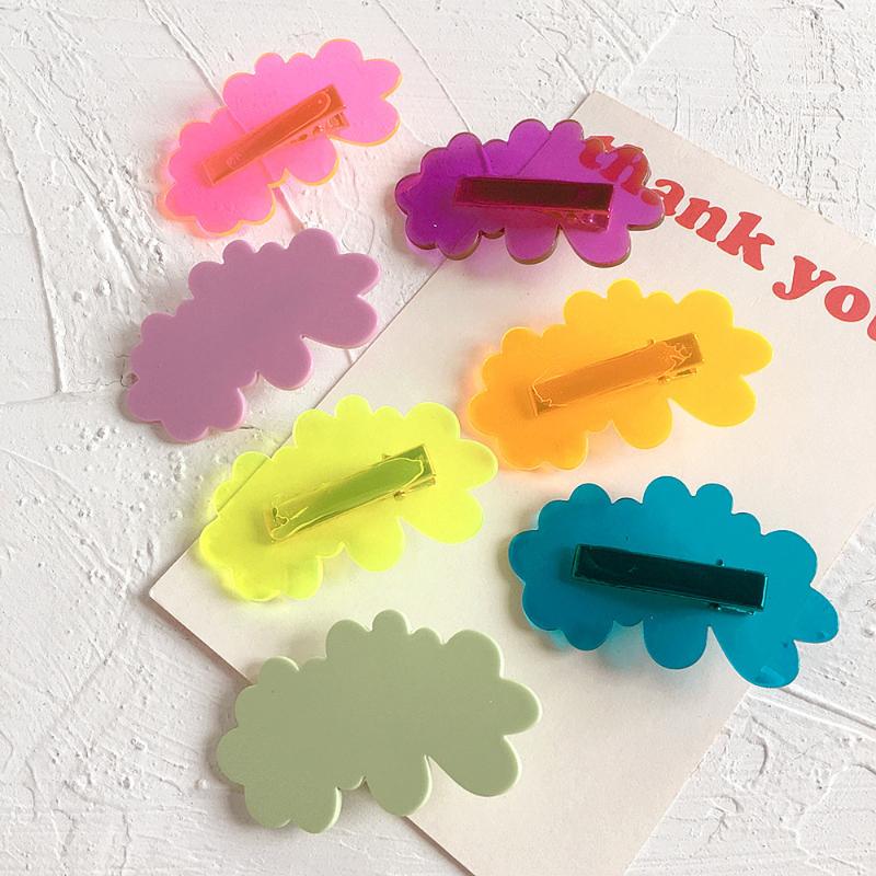 

2020 New Korea Style Girl hair pins Simple cute Acrylic Transparent Clouds hair clips for Children Fashion Accessories