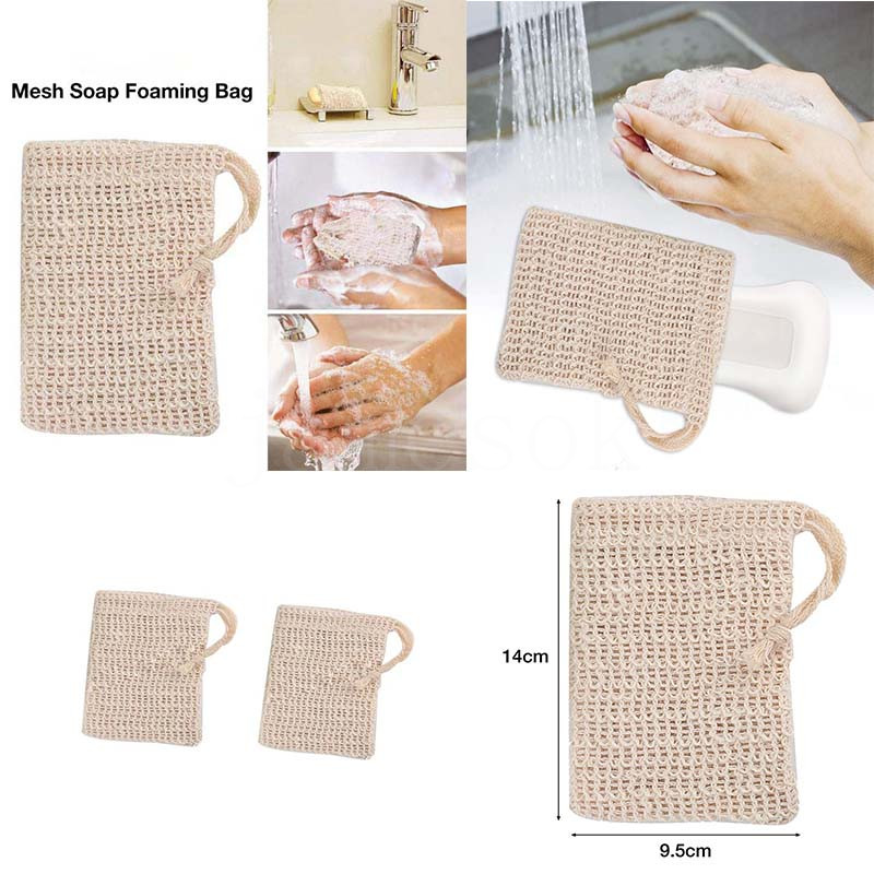

Natural Exfoliating Mesh Soap Saver Sisal Soap Saver Bag Pouch Holder For Shower Bath Foaming And Drying DA647