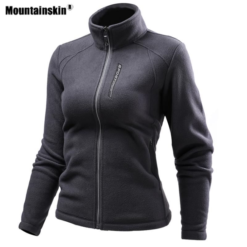 

Mountainskin Men Women Hiking Fleece Jackets Outdoor Sports Thermal Windbreaker Climbing Camping Skiing Male Coat VA661, Women dark blue