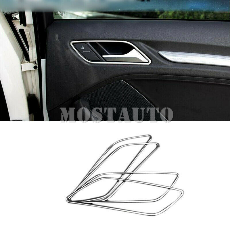 

For Audi A3 8V 2012-2018 Stainless Interior Door Handle Bowl Cover Trim 4pcs
