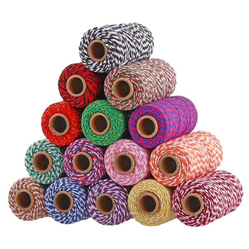 

2mm 100M Macrame Cord Cotton Natural Rope Twine String For Craft Decor Wall Hanging Cotton Baker Twine Rope Macrame Cord, Color 15