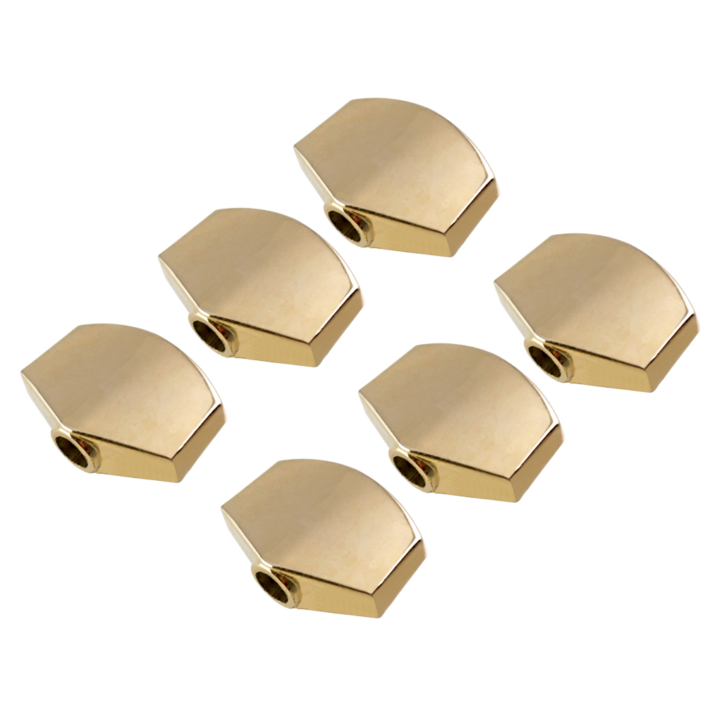 

6 Pieces Acoustic Electric Guitars Tuning Peg Button Cap Large Square Head, Golden
