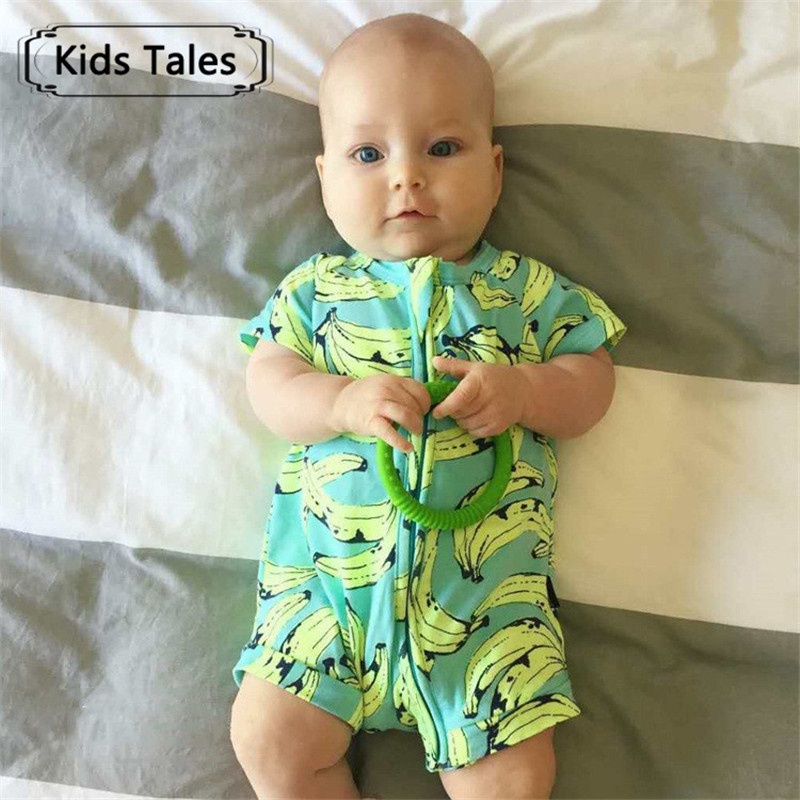 

2020 New Arrival Baby Clothes Banana Printed Newborn Rompers Baby Short Sleeve Overalls Todder Clothes for Babies SR244, 001