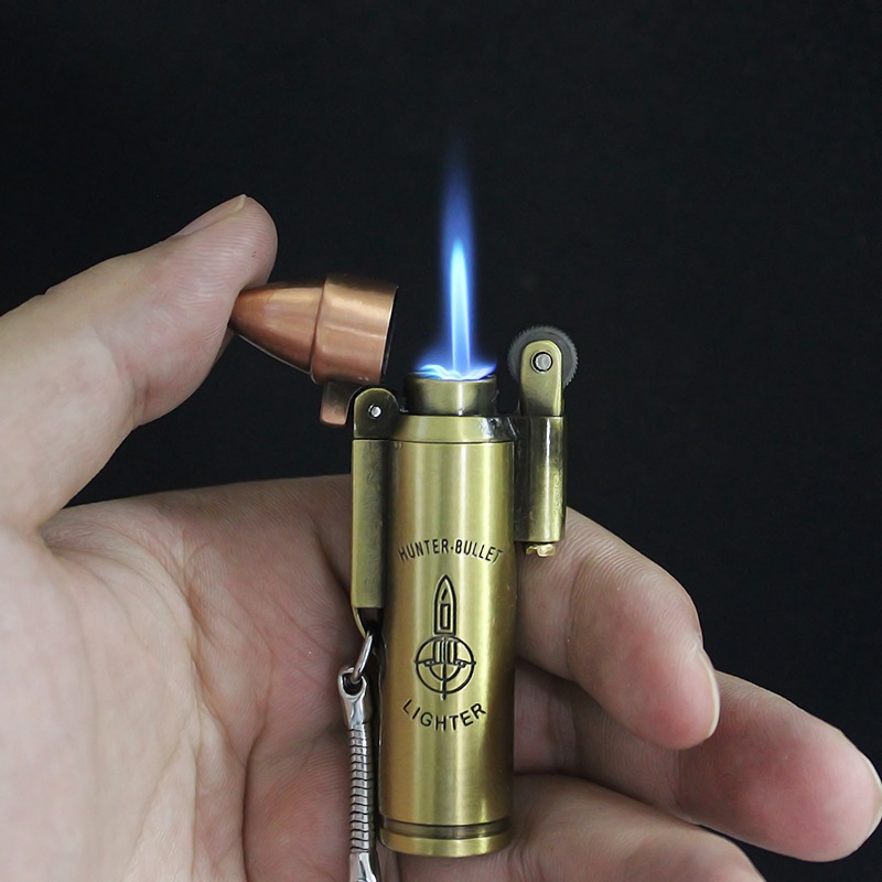 

2020 New Creative Bullet Flint Lighter Compact Gas Turbo Torch Jet Lighter Keychain Pendant Grinding Wheel Windproof Lighter Inflated