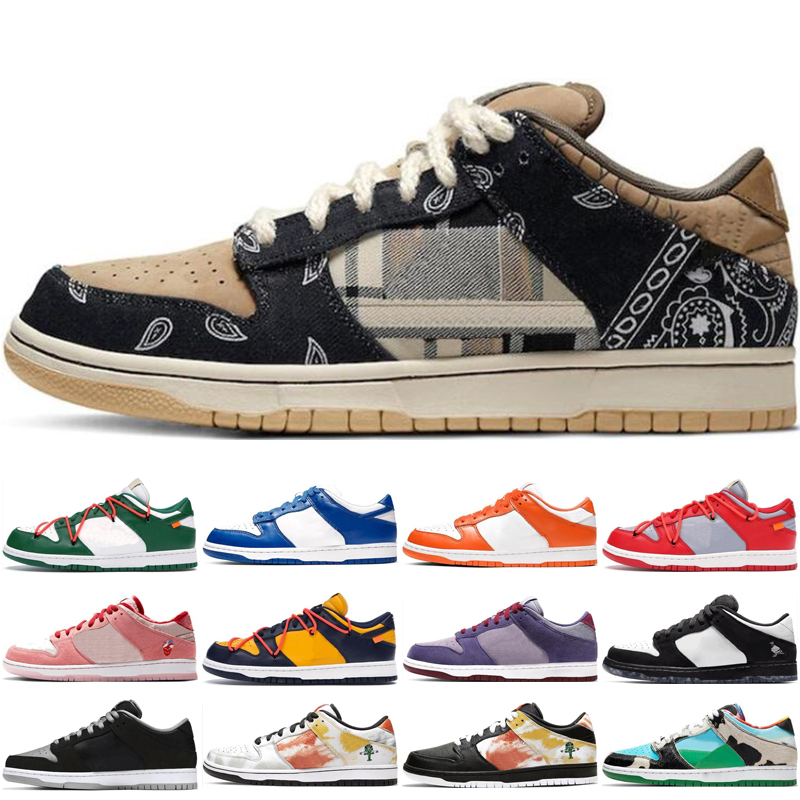 

With Box Travis Scotts x SB Dunk Low QS Mens Running Shoes Chunky Dunky Safari Sneakers Night of Mischief Pine Green Skateboarding shoes