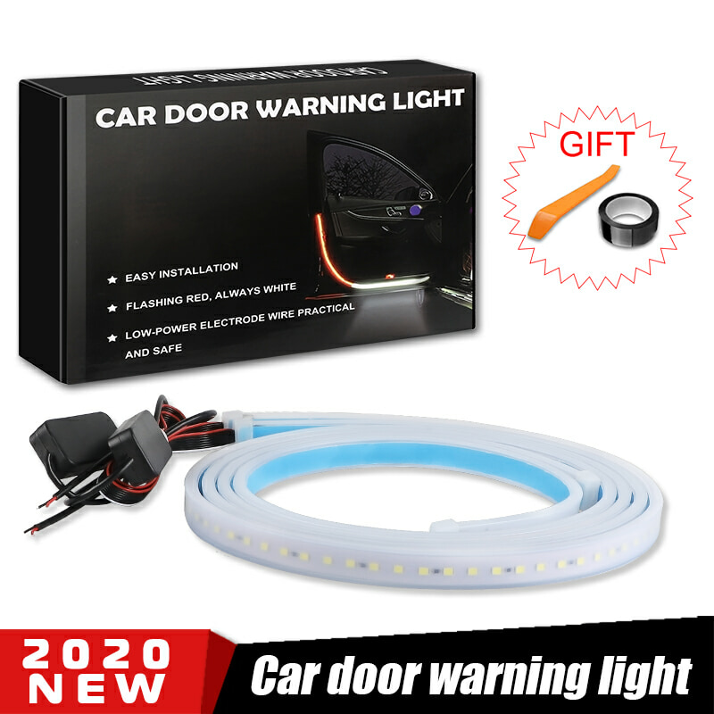 

Car Door Warning Light Strobe Flashing Anti Rear-end Collision Safety Alarm Lights Welcome Car Door Lamps Universal For All Cars