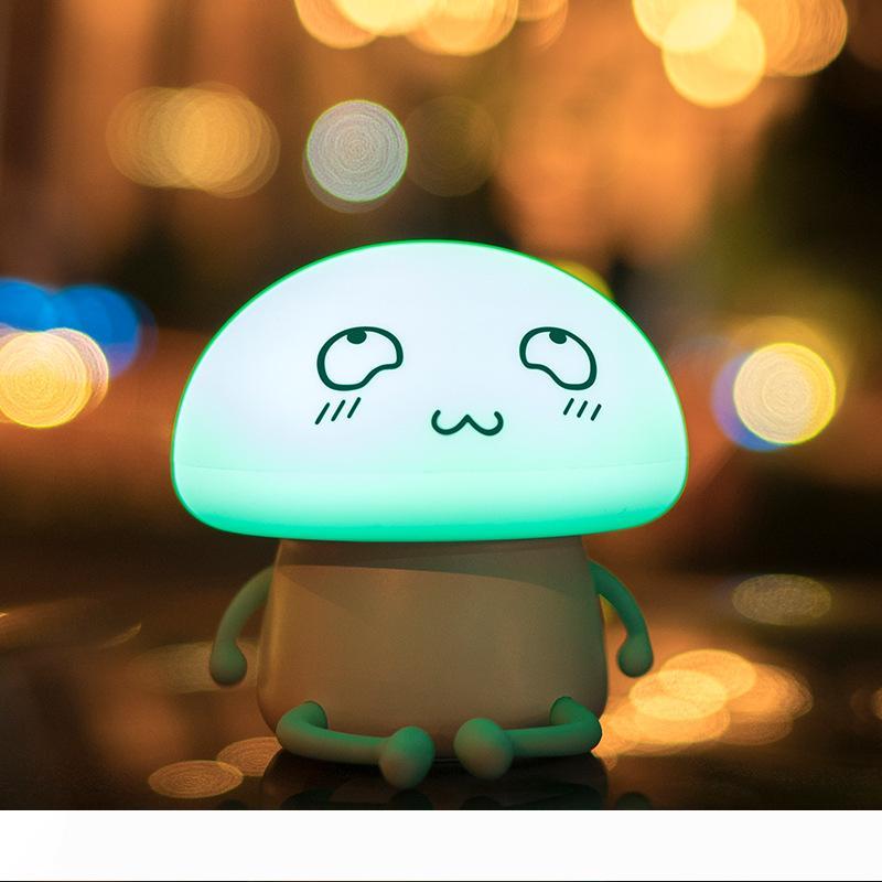 

3D Night Colorful Mushroom Silicone Battery LED Night Light Touch Sensor Light 2 Modes Children Cute Night Lamp Bedroom Light