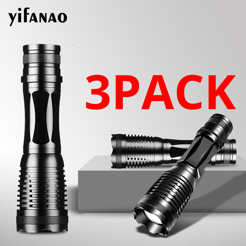 

1/2/3pcs T6 LED Tactical 8000LM L2 Zoomable Flashlights Torch Fishing Camping Light Waterproof Use 18650 Battery