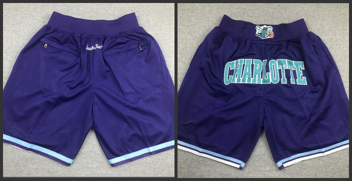 

Charlotte Hornets 1997-98 Just Don Hardwood NBA Men Basketball Shorts, Black
