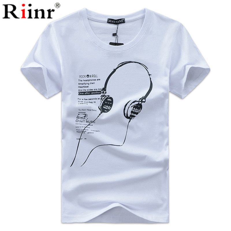 

Summer New Style Short T shirt Men Brand Clothing High Quality Pure Cotton Male T-shirt Print tshirt Men Tee Shirts, White