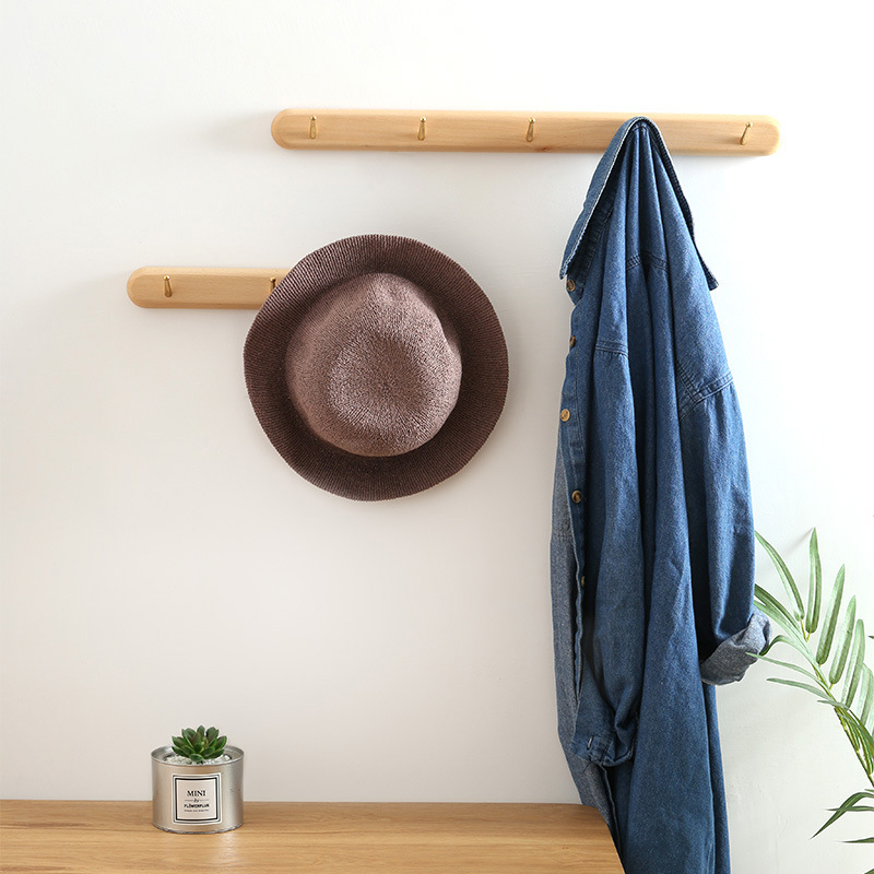 

Wood Coat Rack Wall Mounted Hanging Hat Hanger for Jacket Clothes Purses Towels Clothes Bag Hook Rack Peg Rail Closet Hangers