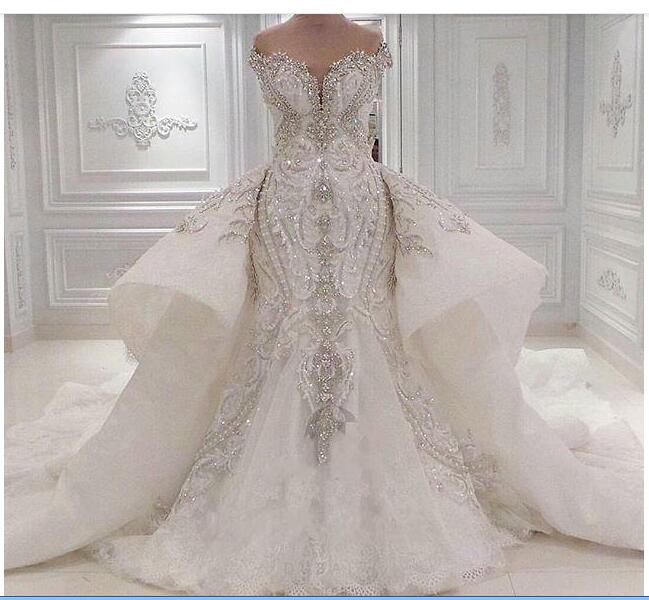 lace and diamond wedding dress