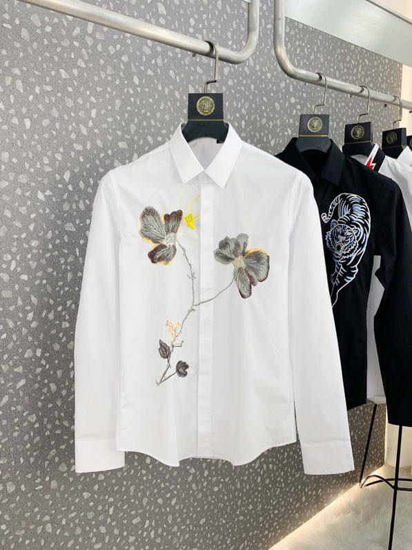 

JA600419 Fashion Men's Shirts 2020 Runway Luxury European Design party style Men's Clothing, As pic