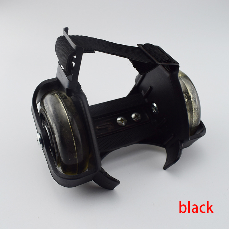 

Colorful Flashing Roller Whirlwind Pulley Flash Wheels Heel Roller Adjustable Durable Simply Skating Shoes for kids Gift, Black