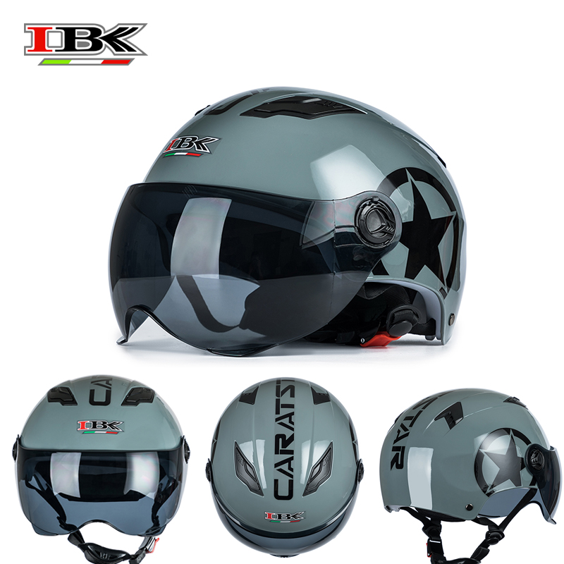 

IBK Stylish Moto-Helmet Electric Bicycle Open-Face Casco four season Casque Men/Women safety Helmet IBK-035, Green grey