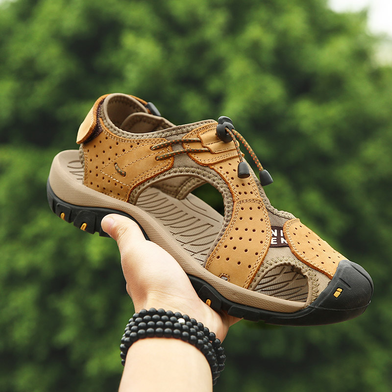 

white homens outdoor sandles roman breathable luxury hombre shoe italian size holes gladiator sandal walking sandalia big piel, Blue