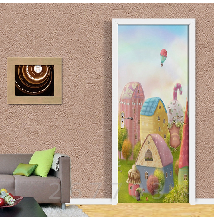 2020 Door Stickercute Cartoon House Door Sticker Door Decor Mural 3d Wallpaper Poster Self Adhesive Removable Waterproof Decal H From Nalahome 18 5 Dhgate Com