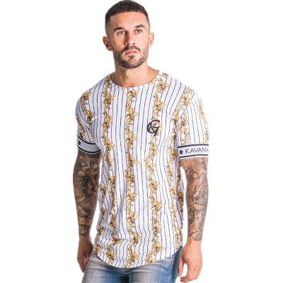 

Mens Sports T-shirt Mens Quick-drying Striped Casual T-shirt 2020 Designer Breathable Fitness Short Sleeve Youth Fashion Striped Print Shirt, Color1