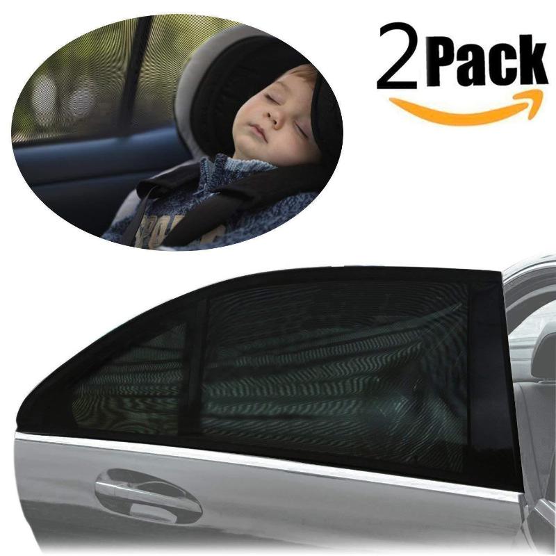 

2 x Car Rear Side Window Sun Visor Shade Mesh Cover Shield Sunshade UV Protector