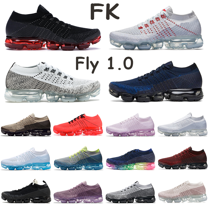 

FK 1.0 Runnning Shoes For Mens Oreo Midnight Navy Bred String Rust Pink Triple Black White Be True Pure Platinum Trainers, Bubble wrap packaging