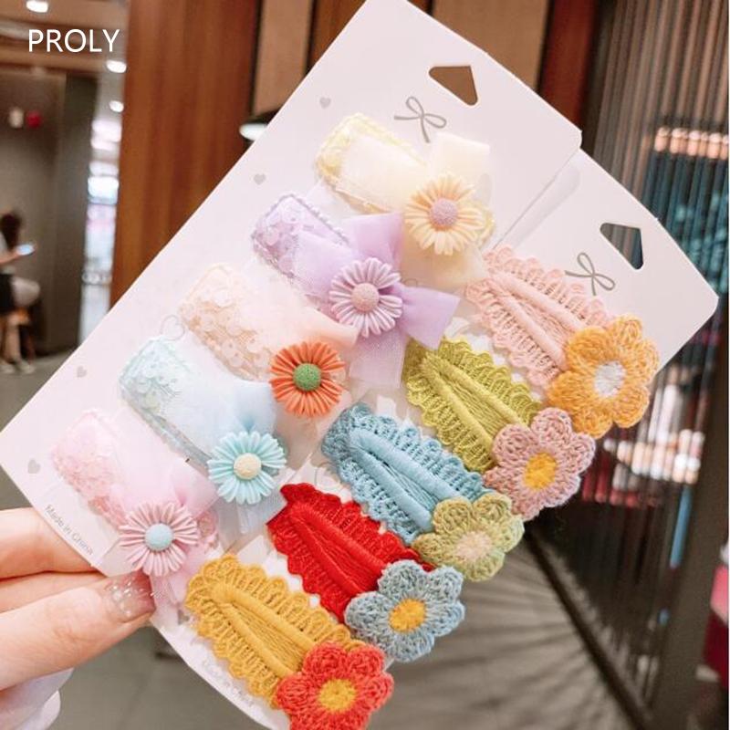 

PROLY 5/Pcs/Set Lovely Girls Hairpins Set Kids Animal Candy Color Barrettes Children Bow Knot Hair Accessories Wholesale
